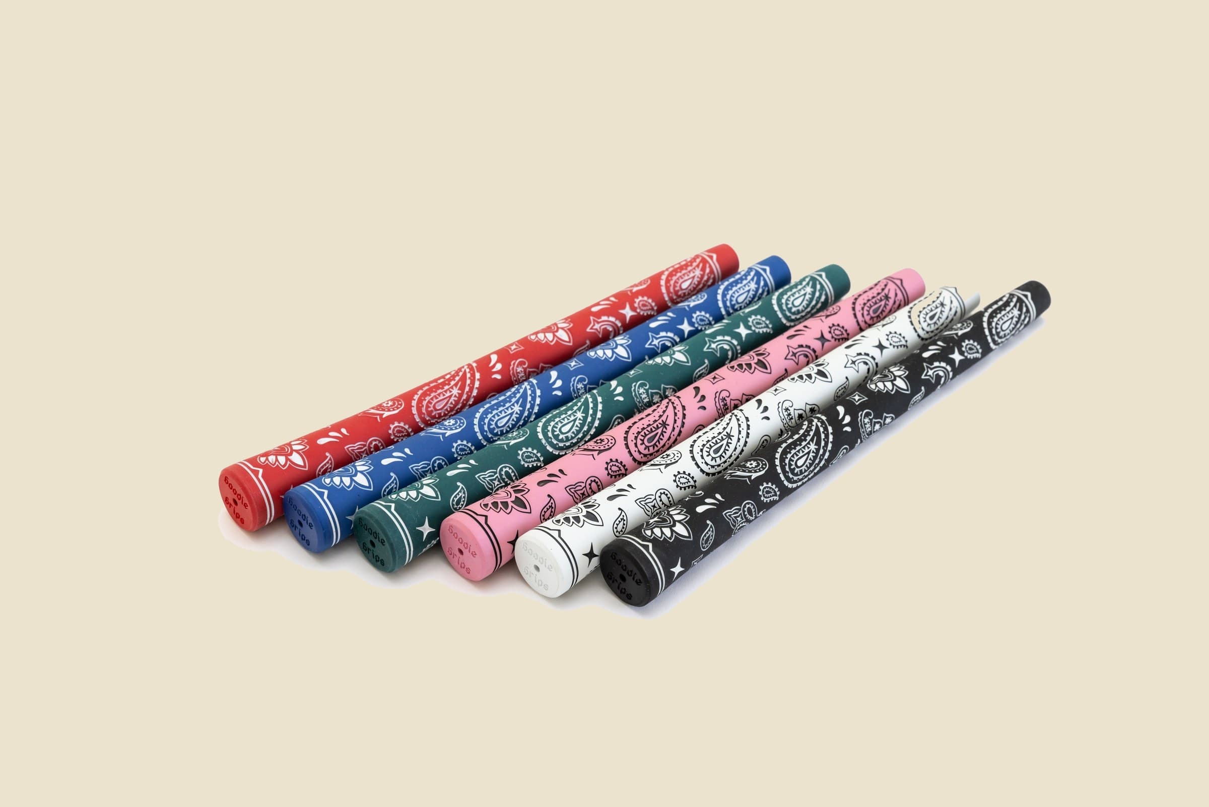 Goodie grips — all six Bandana Grip colorways